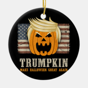 Halloween Trumpkin Vintage US-Flagge Lustig Keramik Ornament