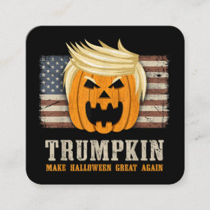 Halloween Trumpkin Vintage US-Flagge Lustig Quadratische Visitenkarte