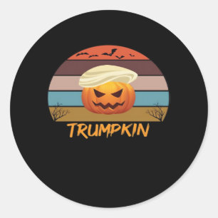 Halloween Trumpkin Vintage USA Runder Aufkleber