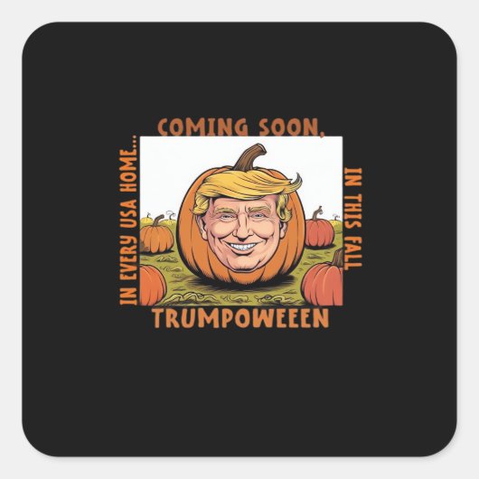 Halloween - Trumpkin-Wahlklassiker Quadratischer Aufkleber (Vorderseite)