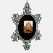 Halloween - Trumpkin-Wahlklassiker Schneeflocken Zinn-Ornament (Links)