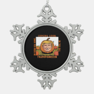 Halloween - Trumpkin-Wahlklassiker Schneeflocken Zinn-Ornament