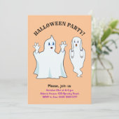 Halloween Trumpy & Munchy Geister Einladung (Stehend Vorderseite)