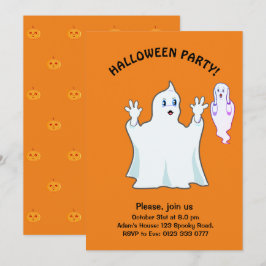 Halloween Trumpy & Munchy Geister Einladung