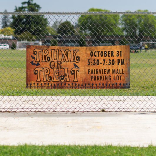 Halloween TRUNK ODER LECKEREI Black Orange Persona Banner (Insitu)