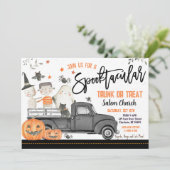 Halloween Trunk oder Leckerei Einladung (Stehend Vorderseite)