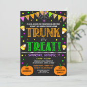 Halloween Trunk oder Leckerei Einladung (Stehend Vorderseite)