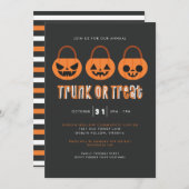 Halloween Trunk oder Leckerei Einladung (Vorne/Hinten)