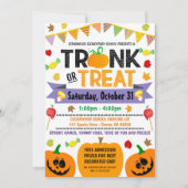 Halloween Trunk oder Leckerei Einladung (Vorderseite)