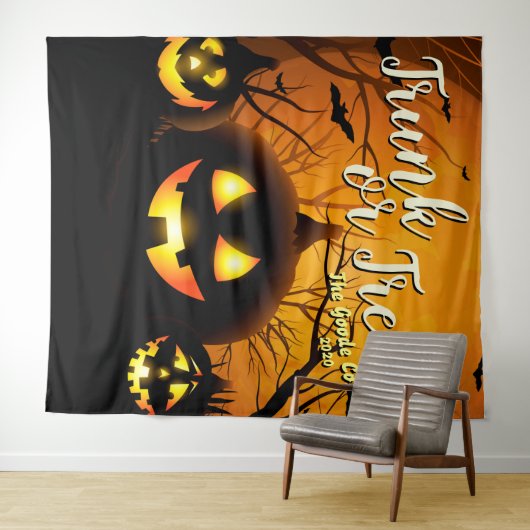 Halloween Trunk oder Leckerei Pumpkins Party Hinte Wandteppich (Beispiel (Horizontal))