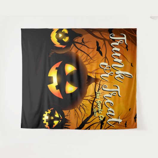 Halloween Trunk oder Leckerei Pumpkins Party Hinte Wandteppich (Vorderseite (Horizontal))