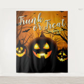 Halloween Trunk oder Leckerei Pumpkins Party Hinte Wandteppich (Vorderseite)