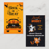 Halloween Trunk oder Leckerei Sponsor Einfügen 100 Visitenkarte (Vorne/Hinten)