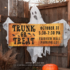 Halloween TRUNK OR TREAT Black Orange Banner