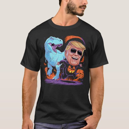 Halloween Tshirt Dinosaur T-rex Trump Horror Party (Vorderseite)