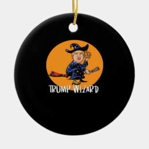 Halloween Ttrump Wizard Funny Classic Keramik Ornament