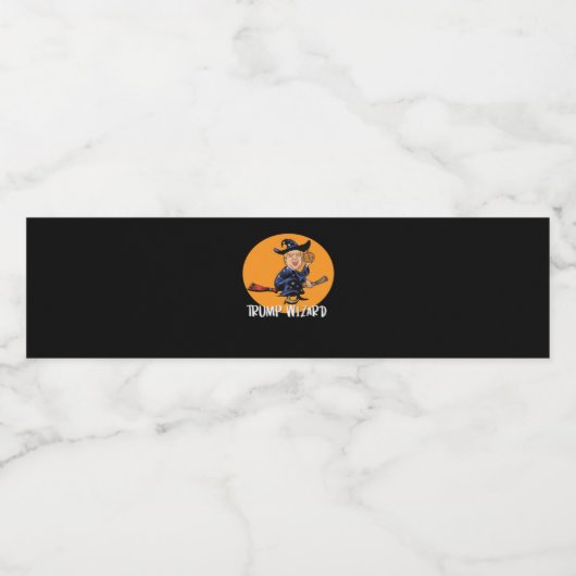 Halloween Ttrump Wizard Funny Classic Wasserflaschenetikett (Einzelnes Label)
