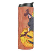 Halloween Tumbler Cat in Pumpkin Thermosbecher (Nach links gedreht)