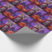 Halloween Turkish Angora Cat Vampire Pumpkin Beäng Geschenkpapier (Ecke)