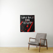 Halloween Turn Back Now Blood Spatter Tropfen Wandteppich (Beispiel)