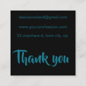 HALLOWEEN TURQUOISE HINTERGRUND QUADRATISCHE VISITENKARTE (Rückseite)