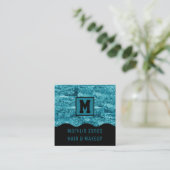 HALLOWEEN TURQUOISE HINTERGRUND QUADRATISCHE VISITENKARTE (Stehend Vorderseite)