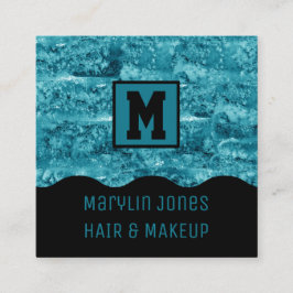 HALLOWEEN TURQUOISE HINTERGRUND QUADRATISCHE VISITENKARTE