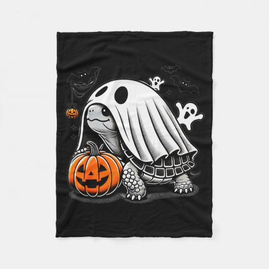 Halloween Turtle Ghost Pumpkin Costume Terran Tort Fleecedecke (Vorderseite)