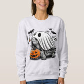 Halloween Turtle Ghost Pumpkin Terrapin Tortoise Sweatshirt (Vorderseite)
