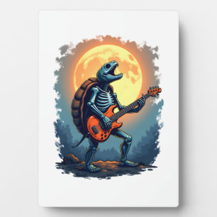 Halloween Turtle Skeleton Rocker T-Shirt für Music Fotoplatte