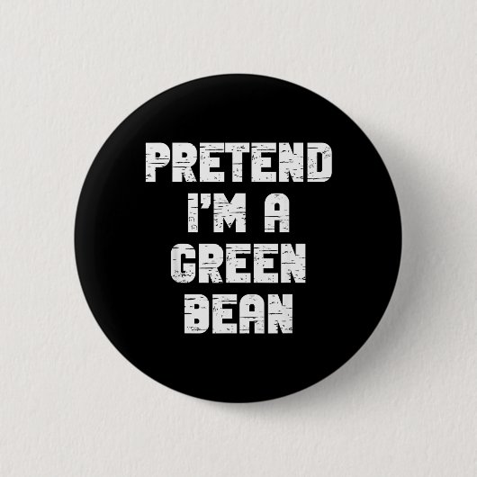 Halloween Tüte Ein grüner Bohnen-Kostüm Faule Kind Button (Vorderseite)