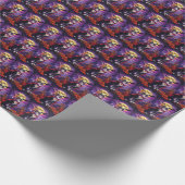 Halloween Tuxedo Cat Vampire Pumpkins Beängstigend Geschenkpapier (Ecke)