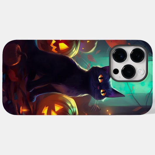 Halloween Tuxedo Katze mit Pumpkins Beängstigend Case-Mate iPhone Hülle (Rückseite (Horizontal))
