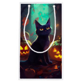 Halloween Tuxedo Katze mit Pumpkins Beängstigend Kleine Geschenktüte (Vorderseite)