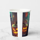 Halloween Tuxedo Katze mit Pumpkins Beängstigend Pappbecher (Links)