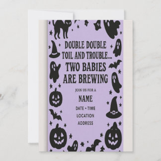 Halloween Twin Baby Shower Einladung