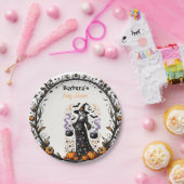 Halloween Twins Baby Shower Plate - Schwangere Hex Pappteller (Party)
