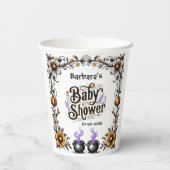 Halloween Twins Kinderdusche Schwangere Hexe Pappbecher (Rückseite)