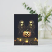 Halloween Twins Postkarte (Stehend Vorderseite)