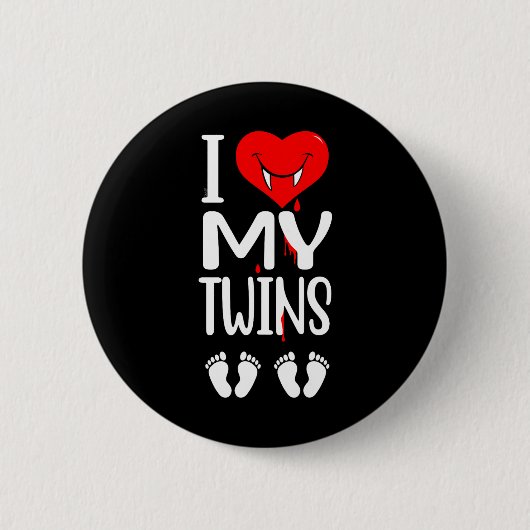 Halloween Twins Schwangerschaft Blutungen Herz Button (Vorderseite)