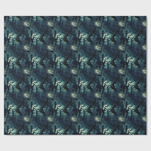 💀 Halloween 🌲 "Twisted Midnight Grove" 🌲 Geschenkpapier (Flach)