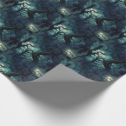 💀 Halloween 🌲 "Twisted Midnight Grove" 🌲 Geschenkpapier (Ecke)