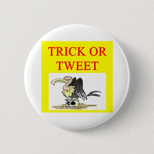 Halloween-Twitter tweeten Witz Button (Vorderseite)