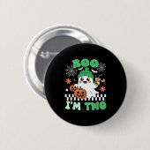 Halloween Two Birthday Boo Im Two Groovy Birthday Button (Vorne & Hinten)