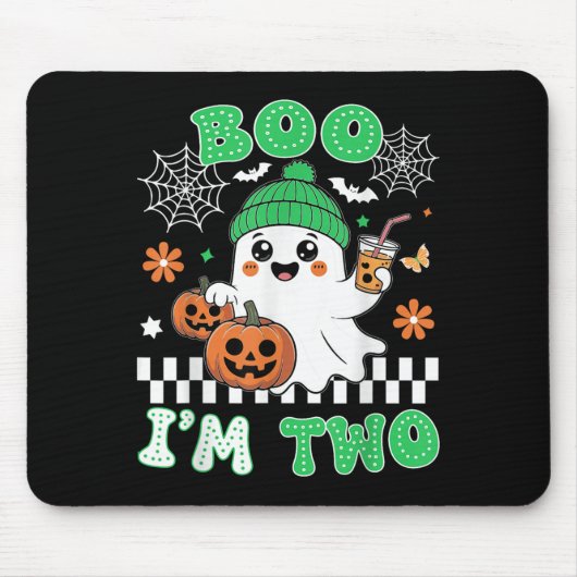 Halloween Two Birthday Boo Im Two Groovy Birthday Mousepad (Vorne)