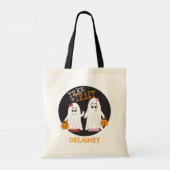 Halloween Two Girl Ghosts Besties Candy Bag Custom Tragetasche (Rückseite)