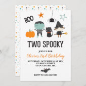 Halloween Two Spooky Kindergeburtstag Einladung (Vorne/Hinten)