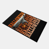 Halloween-Typografie coole Geist-Kürbis-Geschenkid Fußmatte (Schrägansicht)