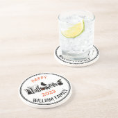 Halloween-Typografie-Konzept für Schwarz und Orang Getränkeuntersetzer (Seite)