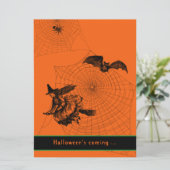 Halloween Typografie Witz Bat Spider Orange Flat Karte (Stehend Vorderseite)